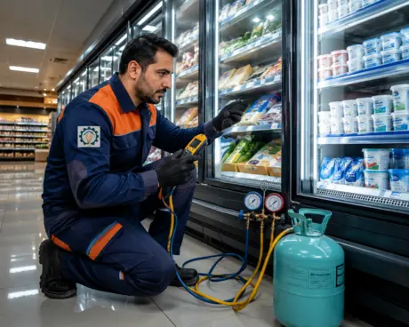 إصلاح تسربات الفريون وأنظمة التحكم